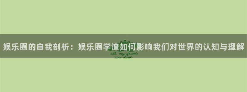 星空娱乐网站官网：娱乐圈的自我剖析：娱乐圈学渣如何影响我们对世界的认知与理解